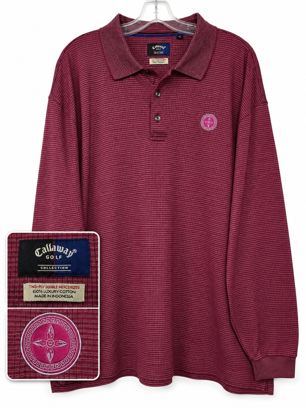 Vintage Callaway Golf Collection Men’s XL Long Sleeve Polo Luxury Cotton